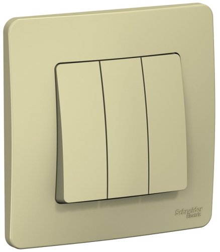 Выключатель с рамкой Systeme Electric Blanca 3-кл. бежевый картинка